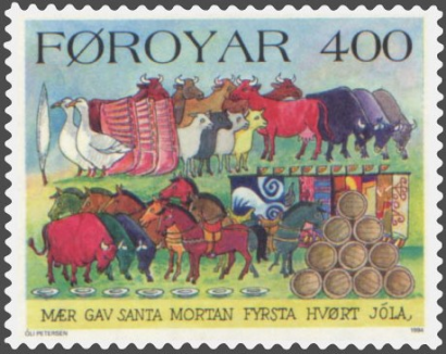 Feröeri bélyeg a dal egy változatának illusztrációjával