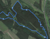 Futóverseny útvonala a Gödöllői-dombságban. A keskeny erdősávban a versenyzők úgy érezhették, mintha hatalmas erdőségben futnának