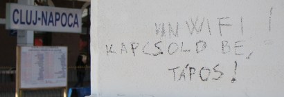 Graffiti a kolozsvári pályaudvaron (2010. árpilis) 