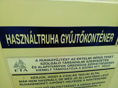 Használtruha gyűjtőkonténer