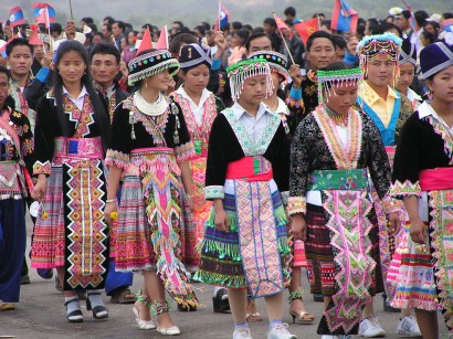 Hmong felvonulás Észak-Vietnamban