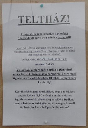 Idejében vegye meg a jegyet!
