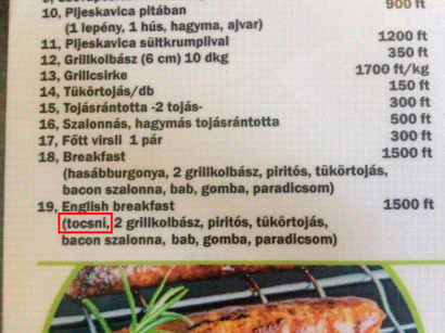 Íme, az ízletes angol étel, a szigetországban főként a reggelizőasztalon megtalálható tokszni! 