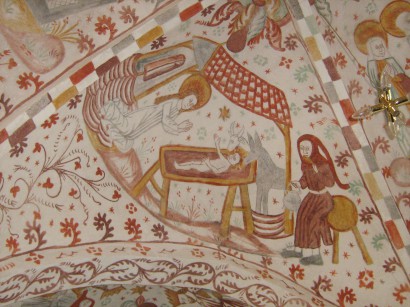 Jézus születése – freskó egy dániai templomban