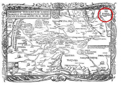 Jugria Herberstein térképén