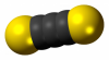 Karbonszulfid: szénlánc, a végén egy-egy kénatommal