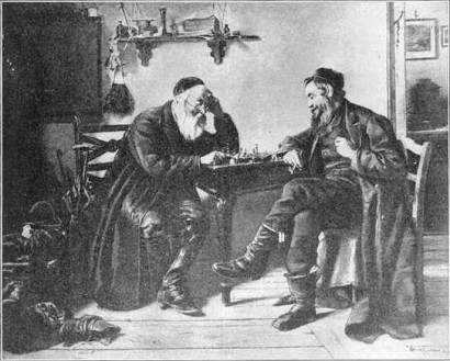 Kaufmann Izidor (1853–1921) sakkozó zsidókat ábrázoló festménye