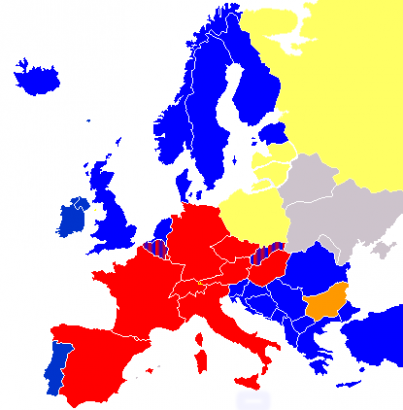 Kék: feliratozás, piros: szinkronizálás, sárga: alámondás, narancs: vegyes