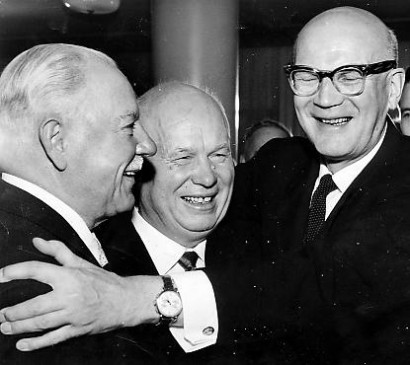 Kekkonen Vorosilov és Hruscsov társaságában