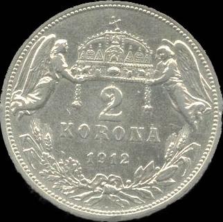 Két koronás pénzérme 1912-ből