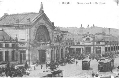 Liège vasútállomása 1905-ben – 1931-ben a városban fogták el Schwartz Viktor gyilkosát