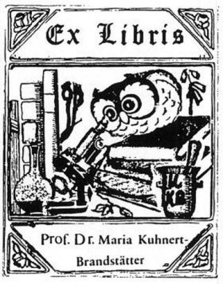 Maria Kuhnert-Brandstatter osztrák gyógyszerész könyvjegye