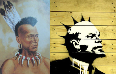 Móhauk, egy másik irokéz nyelvet beszélő törzs,. Harci hajviseletük a punk inspirációja.