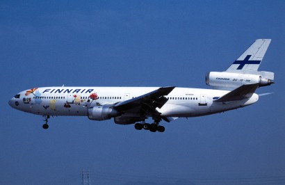 Múmin-figurák a Finnair gépén