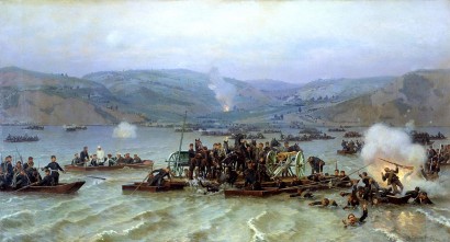 N. D. Orenburgszkij: Az orosz hadsereg átkelése a Dunán, Zimnyicánál, 1877. június 15-én