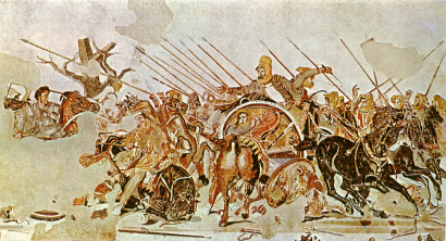 Nagy Sándor és III. Dareiosz az isszoszi csatában (pompeji mozaik)