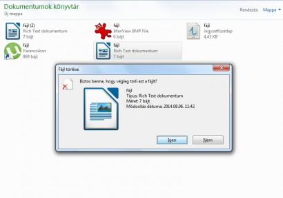 Nem tudjuk kiirtani a fájlt és társait