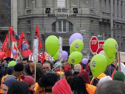 Nőnapi feminista demonstráció Ausztriában