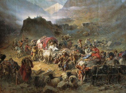  Pjotr Nyikolajevics Gruzinszkij: A hegyiek elhagyják az ault – 1872
