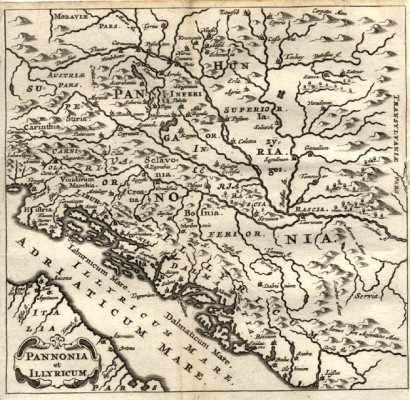 Rascia-Raska (a Dunától északra) és Servia-Szerbia (a Dunától délre) egy 1661-es térképen