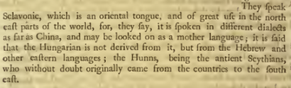 Richard Pococke a magyar nyelv és nép eredetéről