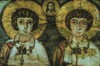 Sergius és Bacchus, a háttérben Jézus