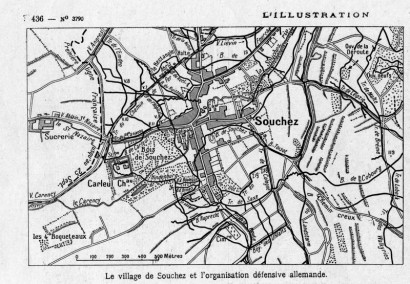 Souchez és a német védelmi vonalak 1914-1915 körül