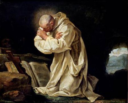 Szent Brúnó imádkozik a sivatagban – Jean-Bernard Restout (1732–97) festménye