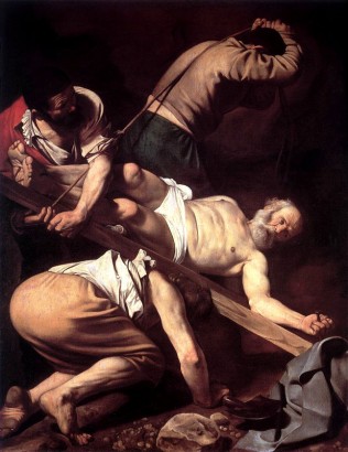 Szent Péter keresztrefeszítése, Caravaggio festménye „ anchor=