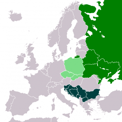 Szláv nyelvű államok – és egy wannabe állam – ma