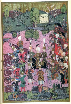 Szulejmán szultán a mohácsi csatában – 16. századi török miniatúra