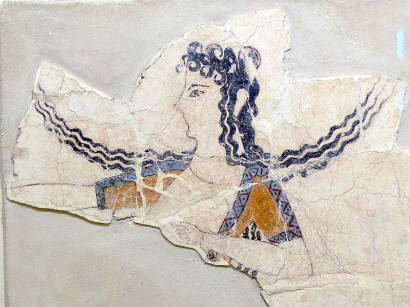 Táncosnő egy krétai freskón (i. e. 1600–1450). Töredékesek az ismereteink.