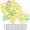 Vajdaság: a ruszinnak a zölddel jelölt járásokban van hivatalos státusza