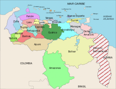 Venezuela közigazgatási térképe