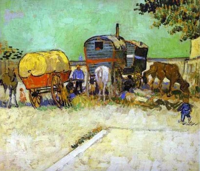 Vincent Van Gogh: Karavánok - Cigánytábor Arles közelében